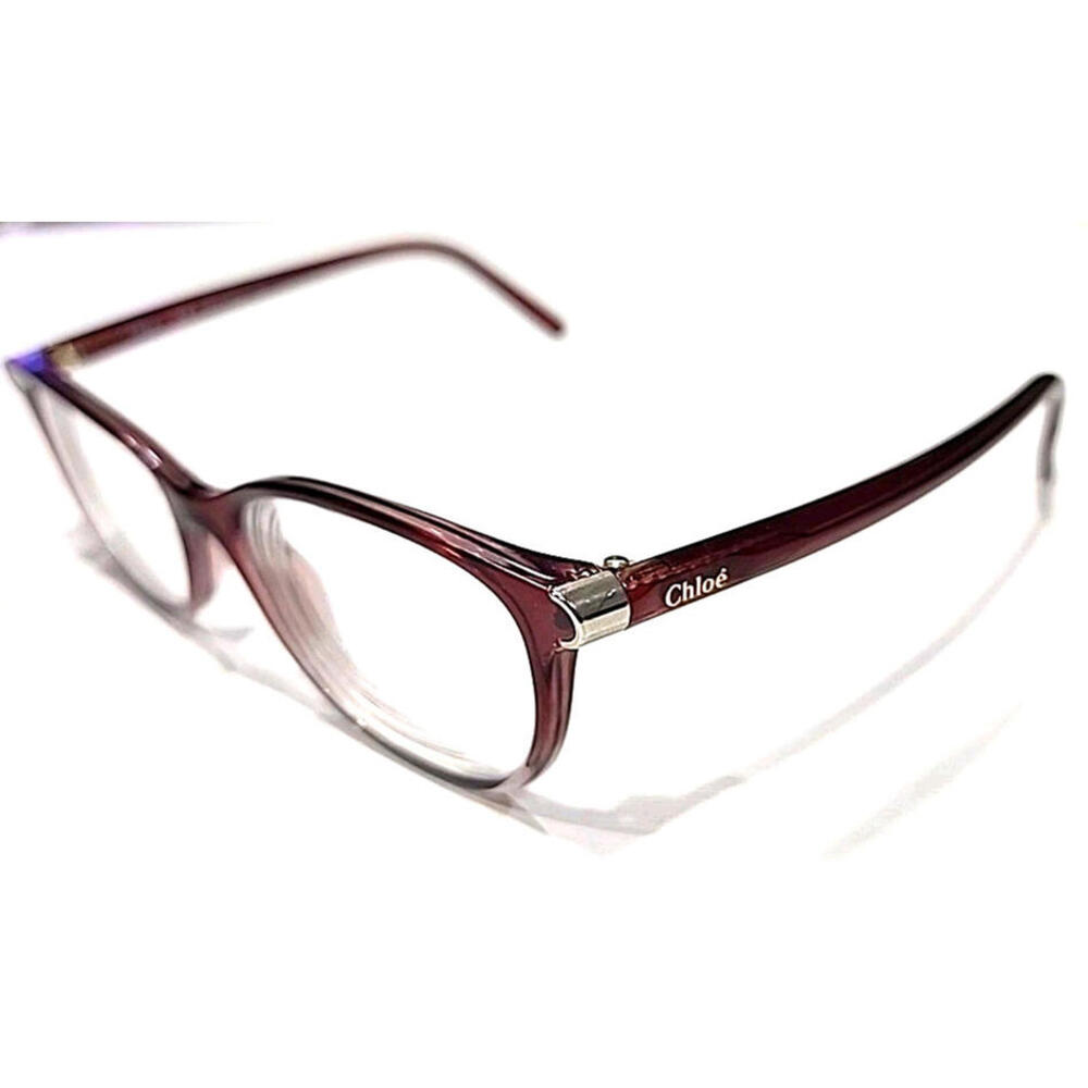 Chloe CE2716 611 Burgundy Red Clear Fade Oval Eyeglasses Italy 54-15 140